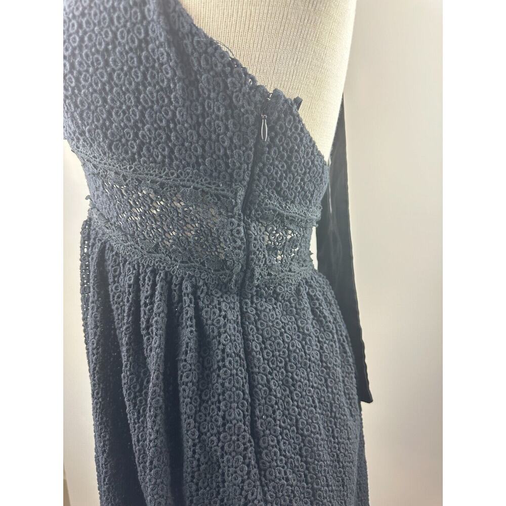 Free People So Sweetly Halter Mini Dress Crochet Black No Size Tag S *Read Desc - Picture 10 of 12
